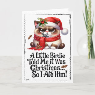 Grappige Kerstkat Donkere Humor Kaart