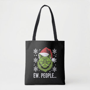 Grappige Kerstkat Iew Mensen Meowy Kattenliefhebbe Draagtas