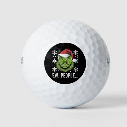 Grappige Kerstkat Iew Mensen Meowy Kattenliefhebbe Golfballen (Voorkant)