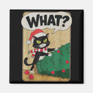 Grappige Kerstkat Kerstboom Meowy Kerstmis Magneet