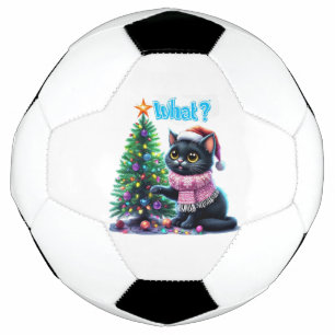 Grappige Kerstkat Wat met Boom Sticker Voetbal
