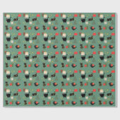 Grappige Kerstkatten Cadeaupapier (Vlak)
