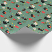 Grappige Kerstkatten Cadeaupapier (Hoek)