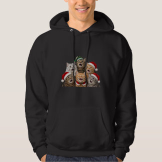 Grappige Kerstkatten Vakantieontwerp Hoodie