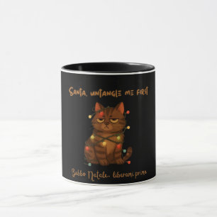 Grappige Kerstkattenmok – Santa, ontwar me eerst Mok