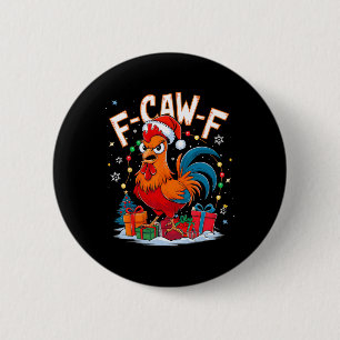Grappige Kerstkip Haan Kerstman Hoed Vakantie  Ronde Button 5,7 Cm