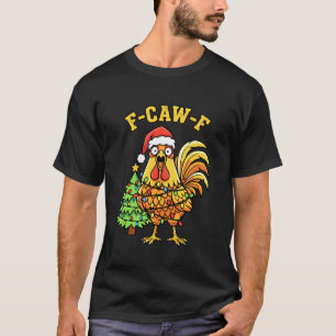 Grappige Kerstkip Lichtjes Sinterklaas Hoed F-Caw- T-shirt