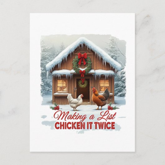 Grappige kerstkip Santa's lijst Feestdagenkaart (Voorkant)