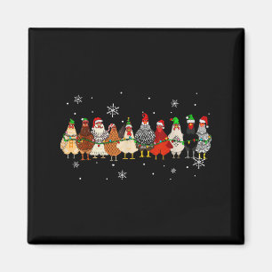 Grappige Kerstkippen Kerstmis Kippen Boerderijdier Magneet