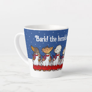 Grappige Kerstlied zingende honden Kerstmis Pug Po Latte Mok