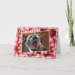 Grappige Kerstlied zingende Siamese kitten foto Feestdagen Kaart
