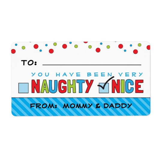 Grappige kerstlijst stoute of leuke cadeau Sticker (Voorkant)