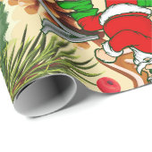 Grappige kerstloopband kerstkoekjes cadeaupapier (Rol Hoek)
