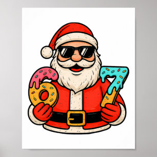 Grappige Kerstman 67 Ijs Drip Kerstmis Xmas Tiener Poster