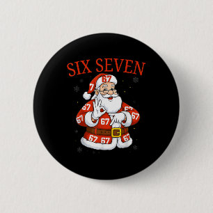 Grappige Kerstman 67 Zes Zeven Meme Kerst Vakantie Ronde Button 5,7 Cm