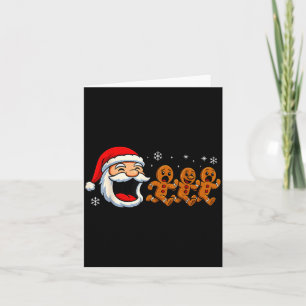 Grappige Kerstman achtervolgt Kerstkoek Kaart