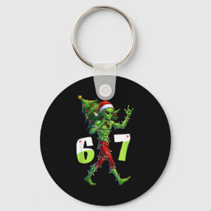 Grappige Kerstman Alien Zes Zeven Meme 67 Kerstman Sleutelhanger