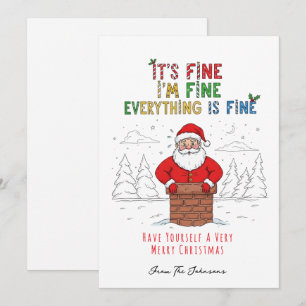Grappige Kerstman Alles is Goed Feestdagenkaart