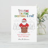 Grappige Kerstman Alles is in orde Feestdagenkaart (Staand voorkant)