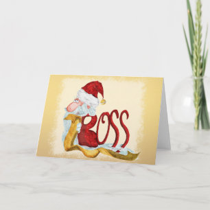 Grappige Kerstman baas Kerstmis Feestdagen Kaart