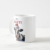 Grappige Kerstman Baby Kerst Holstein Koe Koffiemok (Voorkant links)