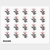 Grappige Kerstman Baby Kerst Holstein Koe Ronde Sticker (Vel)