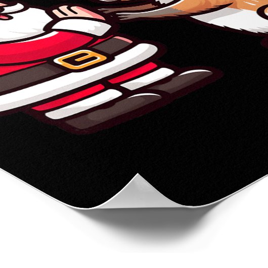 Grappige Kerstman Capybara High-five X Poster (Hoek)