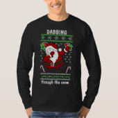 Grappige kerstman dabbing door de sneeuw t-shirt (Voorkant)