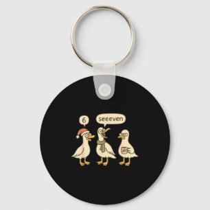 Grappige Kerstman Domme Gans 6 7 Kerst Ganzen Zes Sleutelhanger