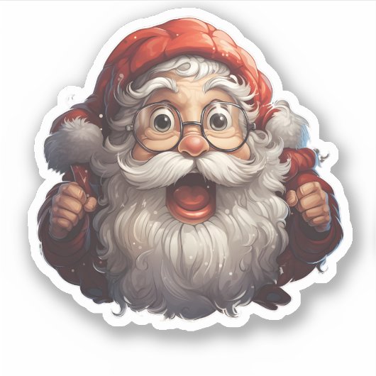 Grappige kerstman dragen bril koele kerstman sticker (Voorkant)