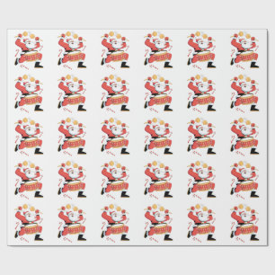Grappige Kerstman Drummer Lelijke Kerstmis Kerst D Cadeaupapier