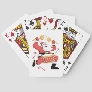 Grappige Kerstman Drummer Lelijke Kerstmis Kerst D Pokerkaarten