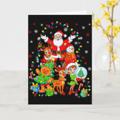 Grappige Kerstman Elf Sneeuwman Rendier Peperkoek Kaart (Gele Bloem)