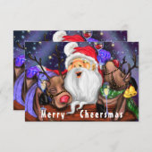Grappige Kerstman en rendieren kerstfeest - proost (Voorkant / Achterkant)