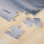 Grappige Kerstman en struisvogel Kerstbezorging Legpuzzel (Zijkant)