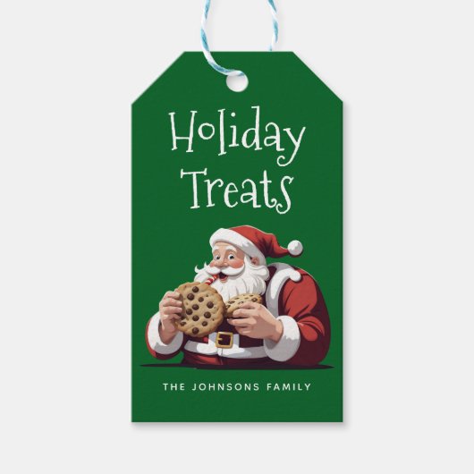 Grappige Kerstman Feestelijke Cookie Vakantie Cadeaulabel (Voorkant)