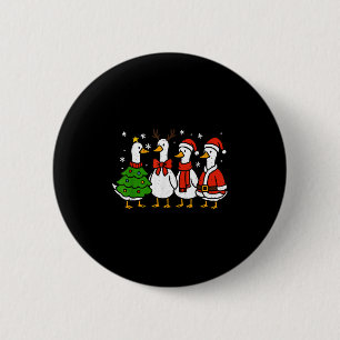 Grappige Kerstman Gans Gekke Vrolijk Goosemas X Ronde Button 5,7 Cm