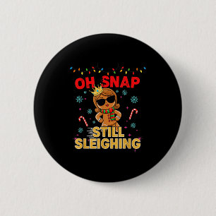 Grappige Kerstman Gemberkoek Oh Snap. Sleet Nog St Ronde Button 5,7 Cm