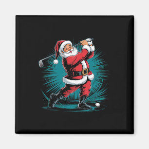 Grappige Kerstman Golf Bal Sport Swing Kerst Feest Magneet