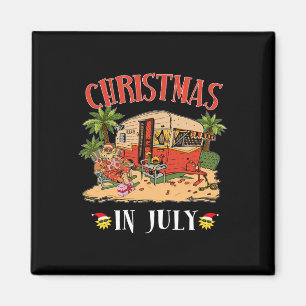 Grappige Kerstman Hawaii Retro Kamperen Rv Kerst I Magneet