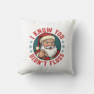 Grappige Kerstman Heeft Niet Gepoetst Kersttandart Kussen