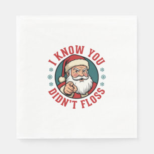 Grappige Kerstman Heeft Niet Gepoetst Kersttandart Servet