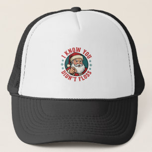 Grappige Kerstman Heeft Niet Gepoetst Kersttandart Trucker Pet