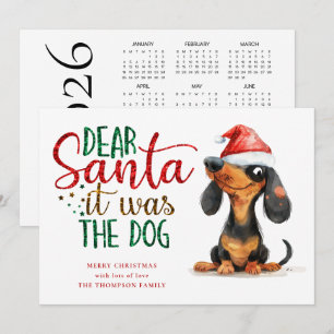 Grappige Kerstman Het was Hond 2026 Kalender Kerst Feestdagenkaart