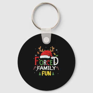 Grappige Kerstman Hoed Gedwongen Familie Fun Sarca Sleutelhanger