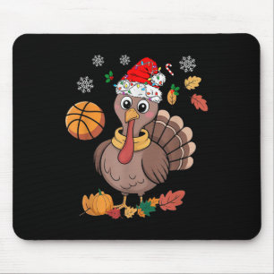 Grappige Kerstman Hoed Turkije Basketbal Vrolijk T Muismat