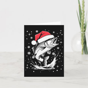 Grappige Kerstman Hoed Vis Kerst Gevist Kaart