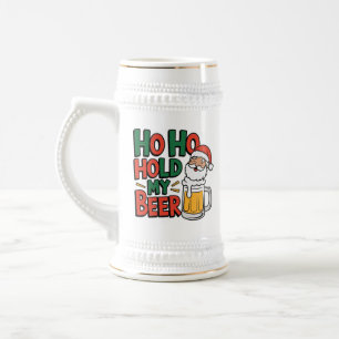 Grappige Kerstman houden bier woord kunst Bierpul