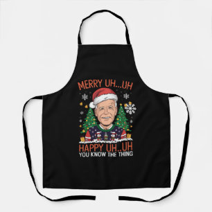 Grappige Kerstman Joe Biden Prettig Uh Uh Kerstfee Schort