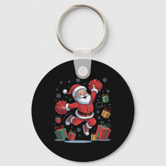 Grappige Kerstman Juichende Cheerleading Kerstmis  Sleutelhanger